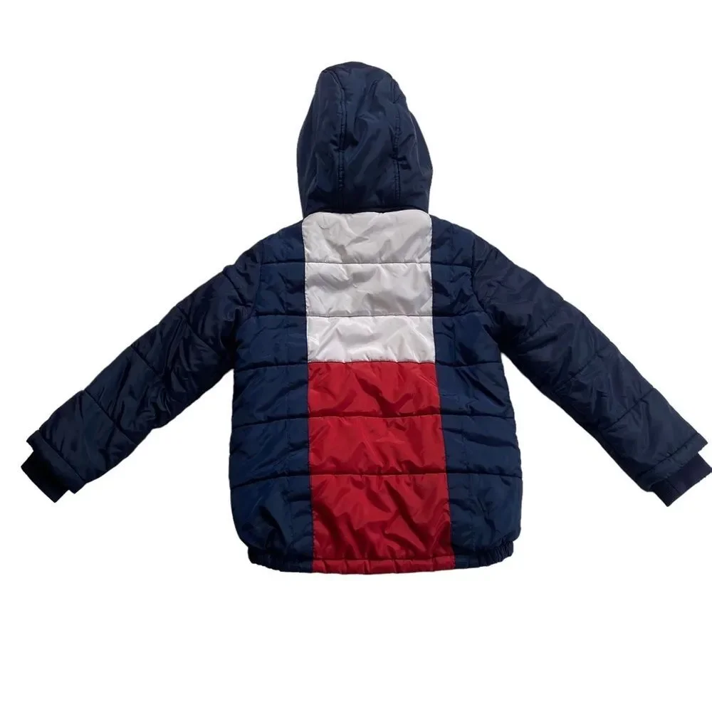 Tommy Hilfiger Puffer Jacket Blue Red Sz S (8)